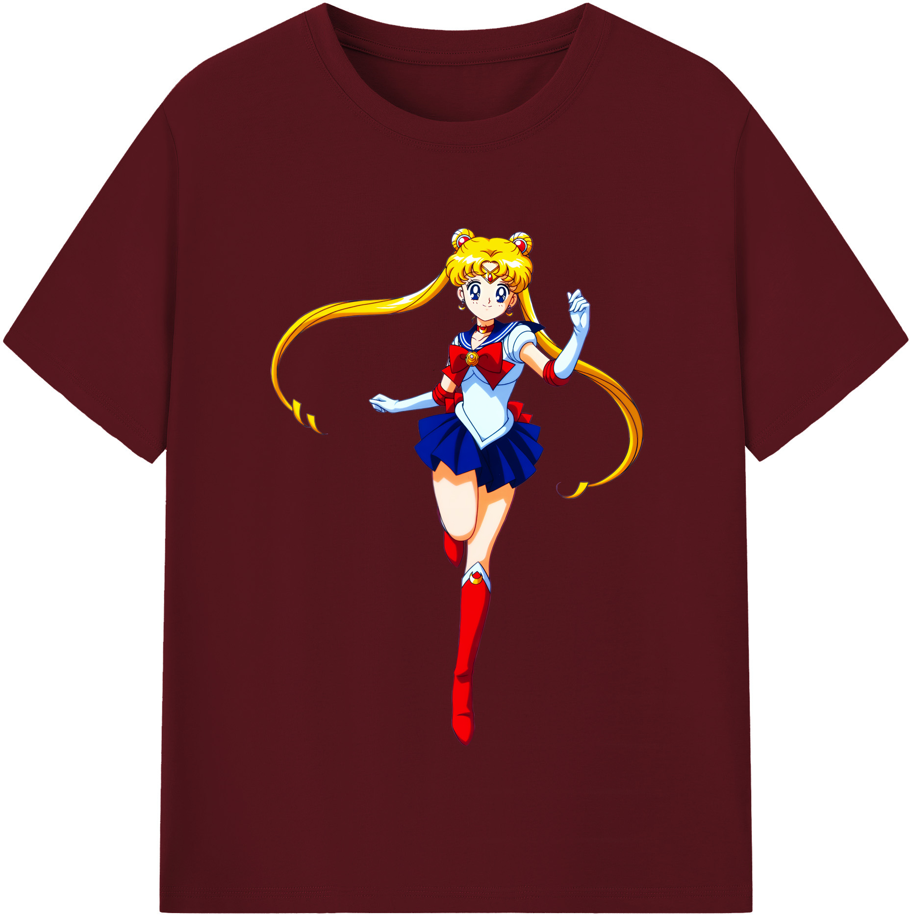 （画像用） 美少女戦士セーラームーン 月野 うさぎ つきの うさぎ Sailor Moon Tsukino Usagi 綿100％半袖Tシャツ（フロントプリント）